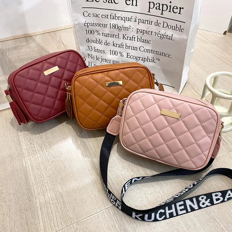 Small Square Bag Shoulder Bag Women PU Leather Mini Crossbody Zipper Handbag