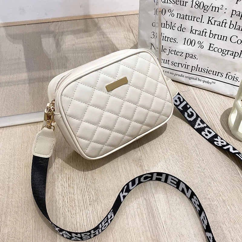 Small Square Bag Shoulder Bag Women PU Leather Mini Crossbody Zipper Handbag