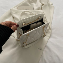 Rhomboid Pattern Crossbody Satchel Handbag Chain Small Tote Purse