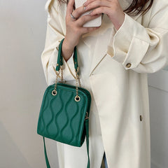Rhomboid Pattern Crossbody Satchel Handbag Chain Small Tote Purse