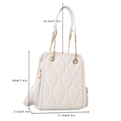 Rhomboid Pattern Crossbody Satchel Handbag Chain Small Tote Purse