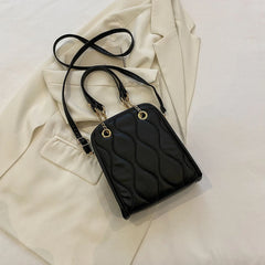 Rhomboid Pattern Crossbody Satchel Handbag Chain Small Tote Purse