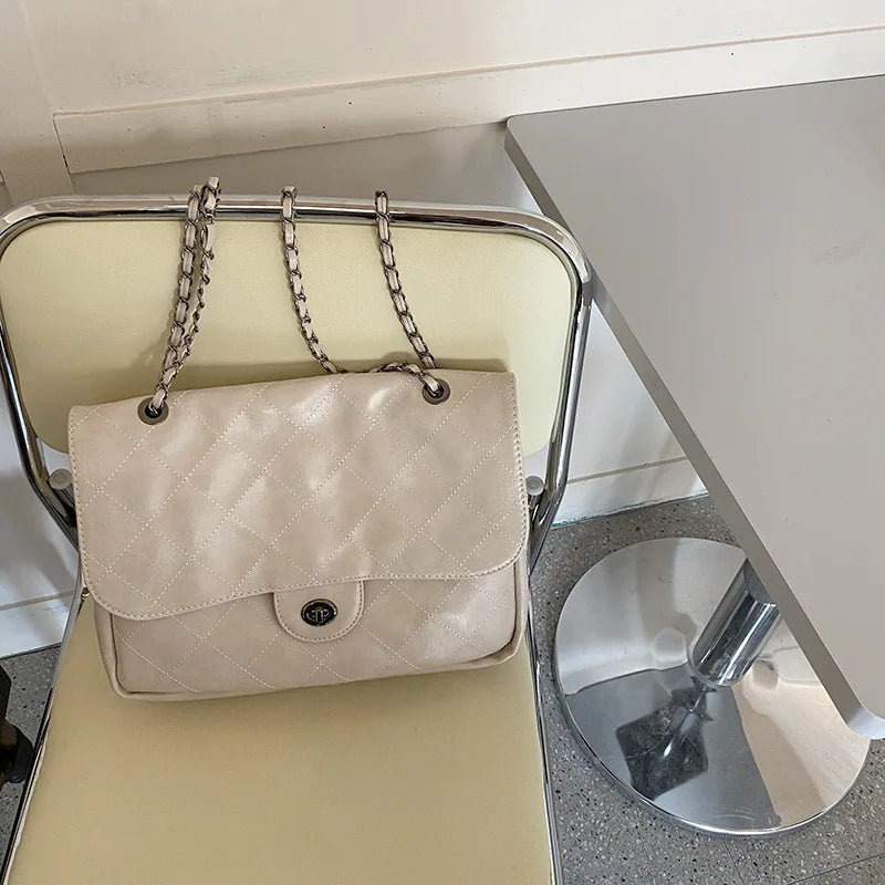 Women's Rhombus Chain Bag Large-capacity Shoulder Handbag
