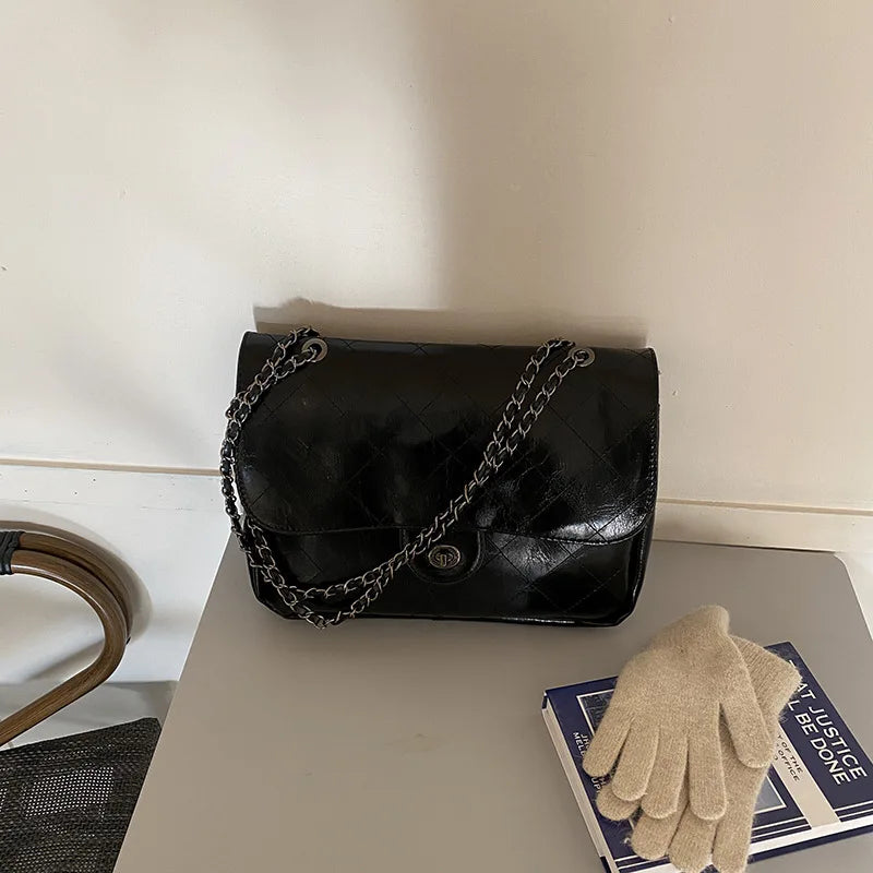 Women's Rhombus Chain Bag Large-capacity Shoulder Handbag