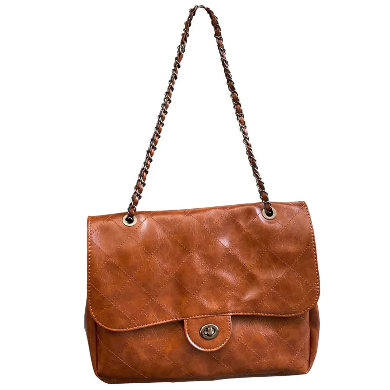 Women's Rhombus Chain Bag Large-capacity Shoulder Handbag