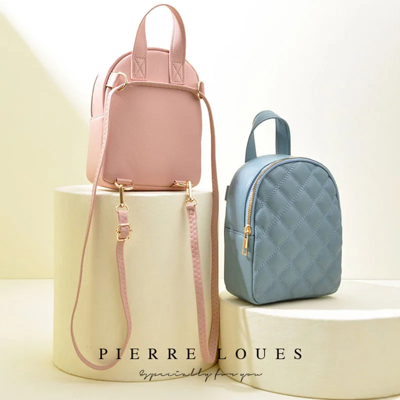 Rhombus Lattice Small Backpack for Women
