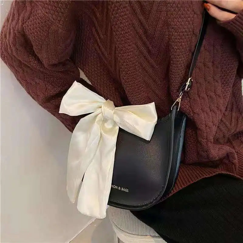 Ribbon Bow Shoulder Bags Young Style Summer Autumn Cross-Body Handbags
