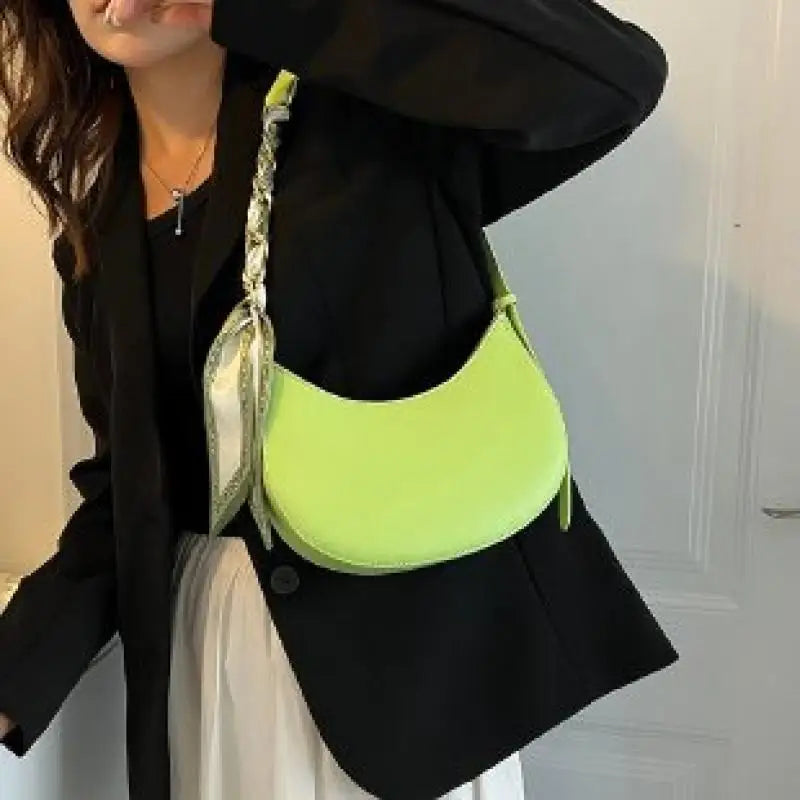 Ribbons Shoulder Bags for Women Small Flap Underarm Female Handbags