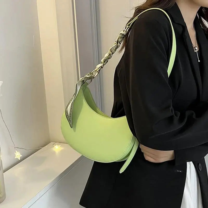 Ribbons Shoulder Bags for Women Small Flap Underarm Female Handbags