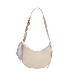 Ribbons Shoulder Bags for Women Small Flap Underarm Female Handbags