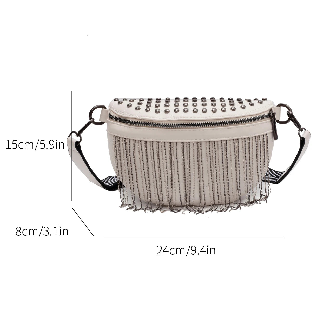 Rivet Crossbody Bag Saddle Chest Bag Waist Pack Purse