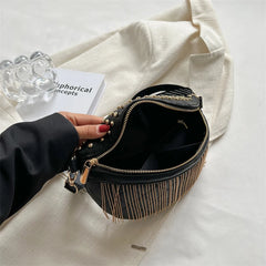Rivet Crossbody Bag Saddle Chest Bag Waist Pack Purse