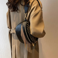 Rivet Crossbody Bag Saddle Chest Bag Waist Pack Purse