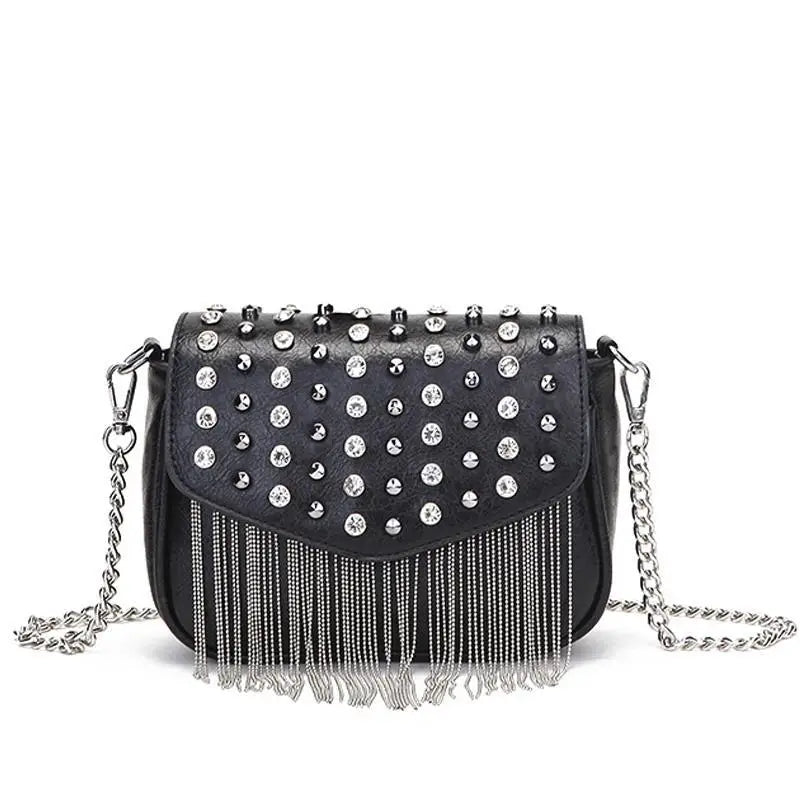 Vintage Fringe Shoulder Bag Crossbody PU Leather Women's Handbag