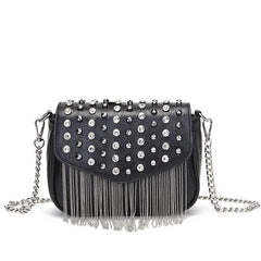 Vintage Fringe Shoulder Bag Crossbody PU Leather Women's Handbag