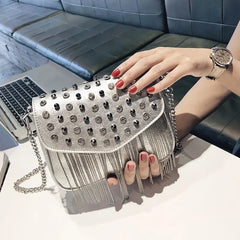 Vintage Fringe Shoulder Bag Crossbody PU Leather Women's Handbag