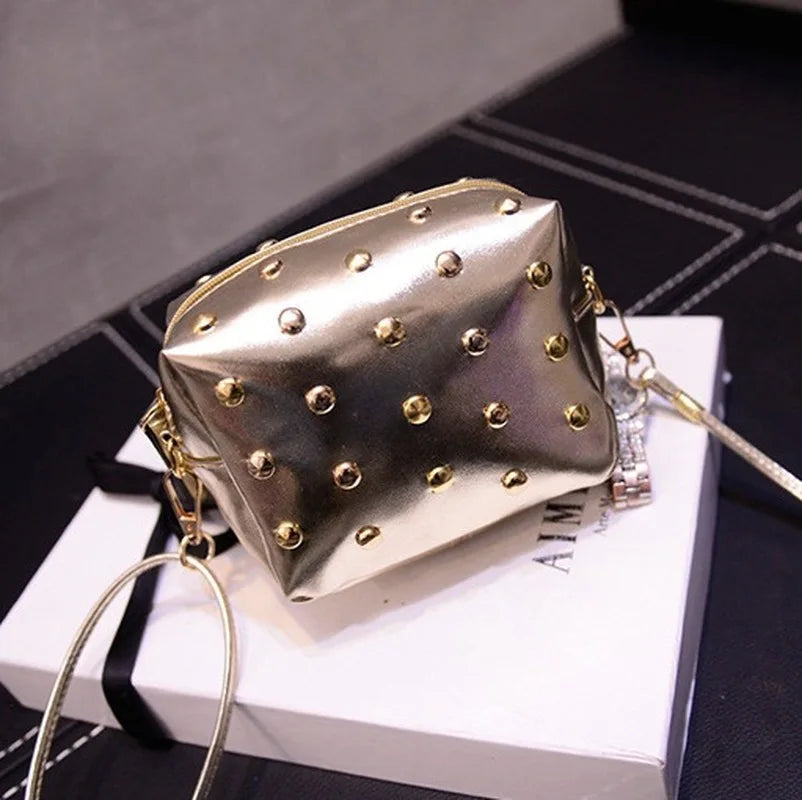 Rivet Mini Bags Women Leather Messenger Shoulder Crossbody Handbags