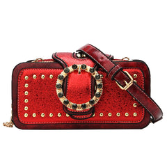 Small Square Rivet Shoulder Bag High Chain Crossbody Bolsa De Hombro