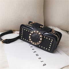 Small Square Rivet Shoulder Bag High Chain Crossbody Bolsa De Hombro