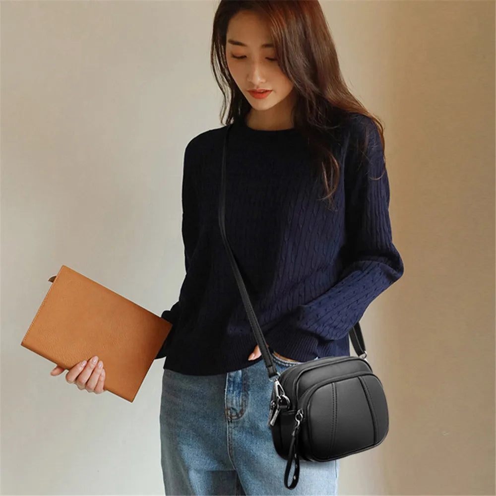 Rivet Tassel Crossbody Bag Women Casual Shoulder Bag Pu Leather Messenger Bag