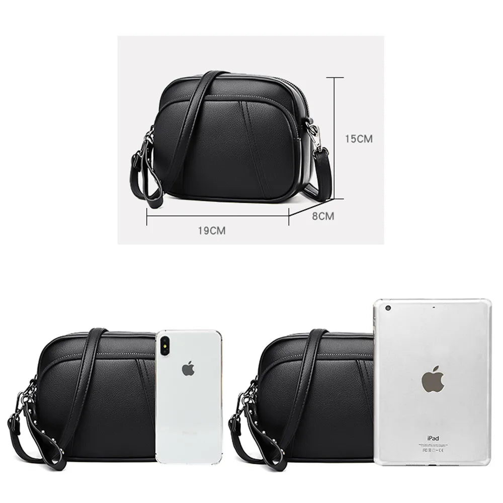 Rivet Tassel Crossbody Bag Women Casual Shoulder Bag Pu Leather Messenger Bag
