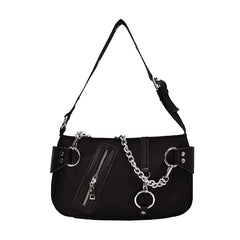 Rivet Women Shoulder Bag Casual Handbag With Mini Pocket Chain