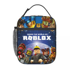 Robloxs Insulated Lunch Tote Bag for Women Cartoon Anime Game Reusable Thermal C