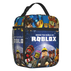 Robloxs Insulated Lunch Tote Bag for Women Cartoon Anime Game Reusable Thermal C