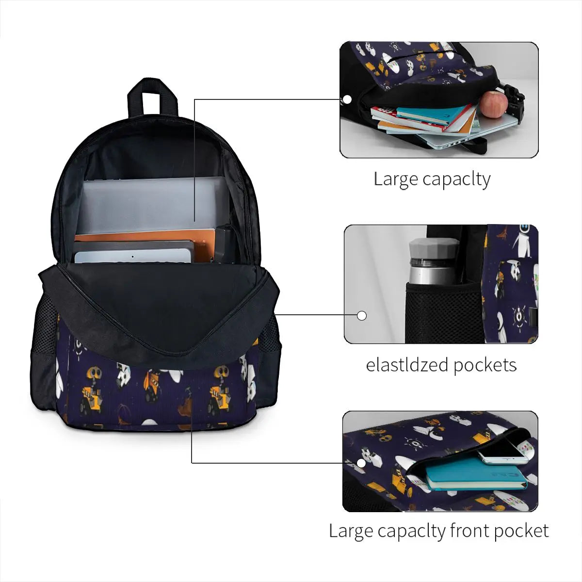Robots In Space Backpacks Men's Backpacks Bags For Women Men's Bag Women's ...