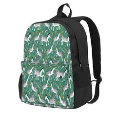 Rockin Rainbow Zebras On Green Backpacks Men's Backpacks Bags