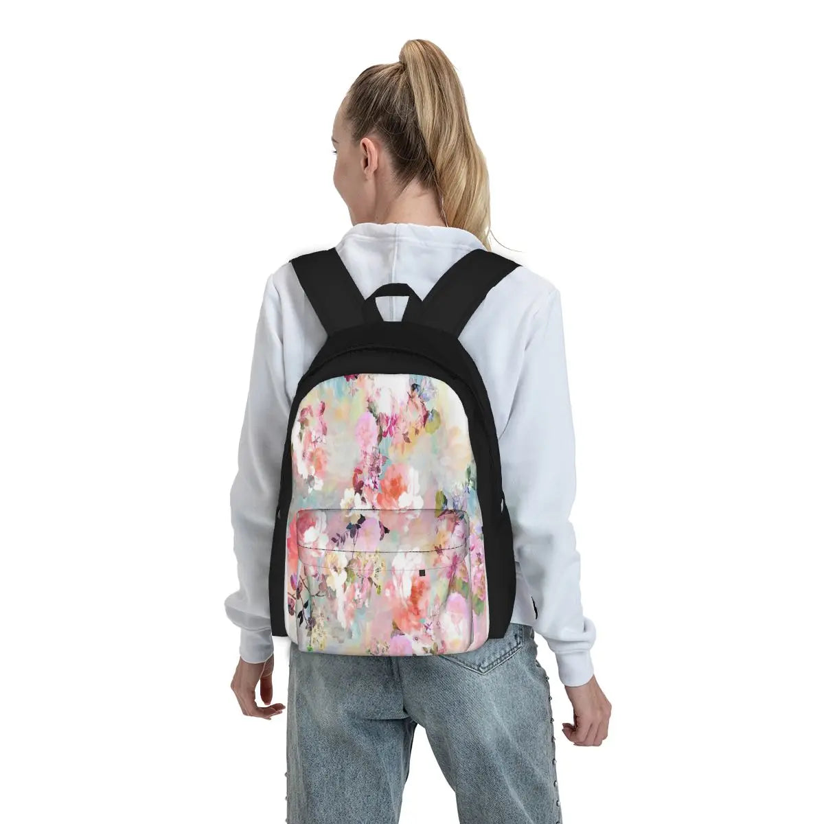 Pink Teal Watercolor Backpacks for Men and Women