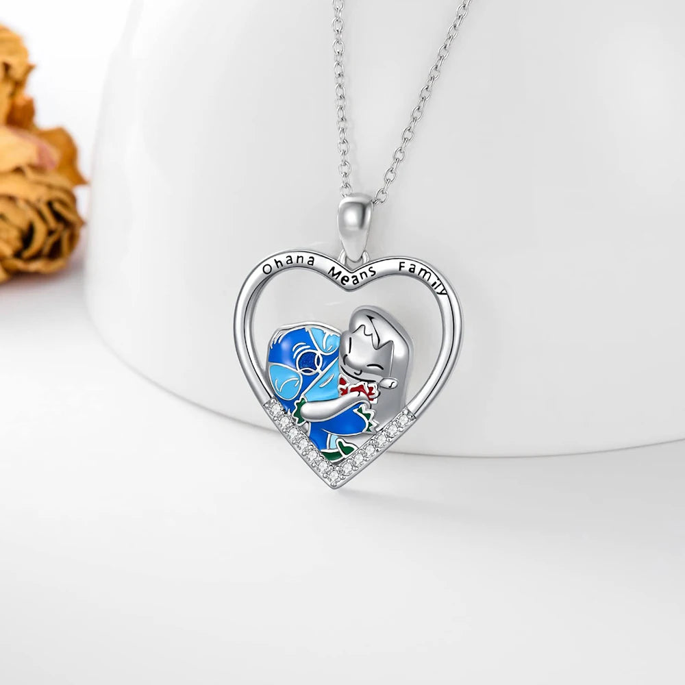 Ohana Means Family Stitch Pendant Necklace