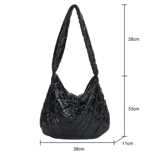 Roomy Handbag For Women Cotton Padded Bags Female Shoulder Messenger Bag
