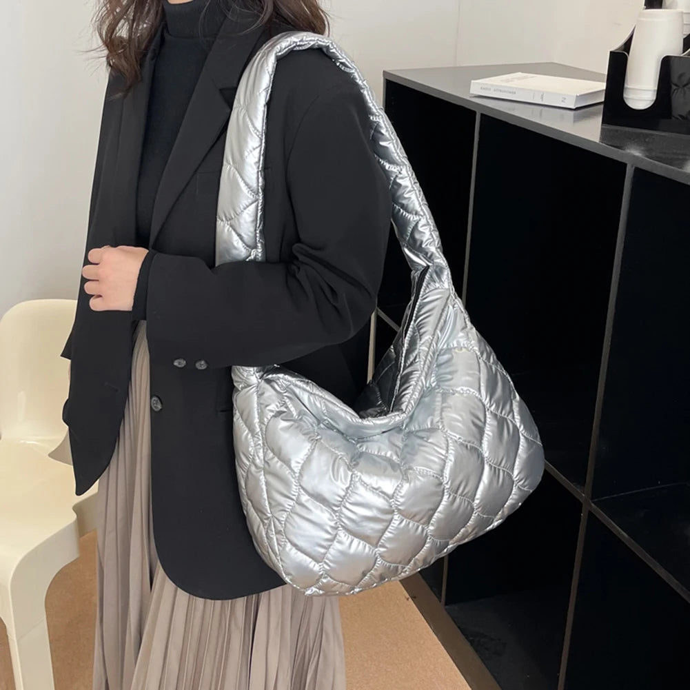 Roomy Handbag For Women Cotton Padded Bags Female Shoulder Messenger Bag