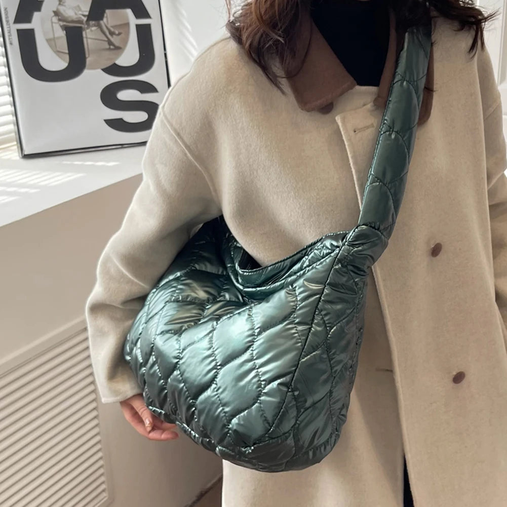 Roomy Handbag For Women Cotton Padded Bags Female Shoulder Messenger Bag