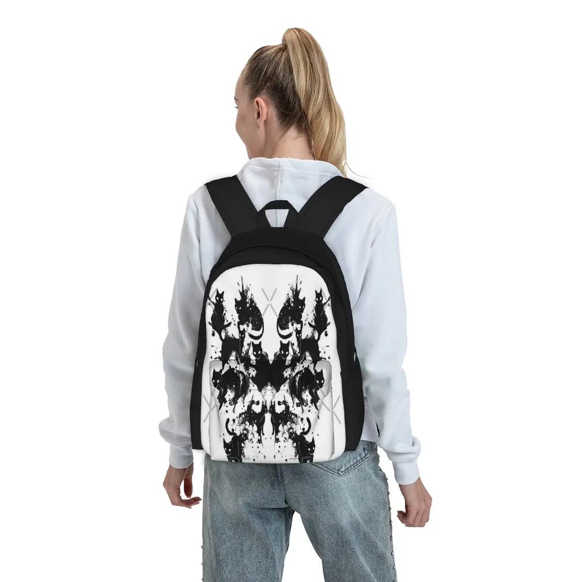 Rorschach Test Cat on Mind Backpacks Men's Bags for Women