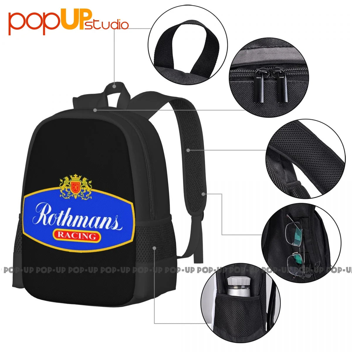 Rothmans Racing F1 Classic Car Enthusiast Backpack Large Capacity