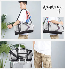 Round Bag Gym Bag Men's Sports with Shoes Compartment