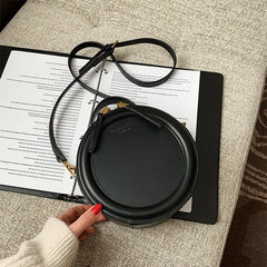 Round Crossbody Bag Women Handbag Tote Shoulder Bag PU Leather