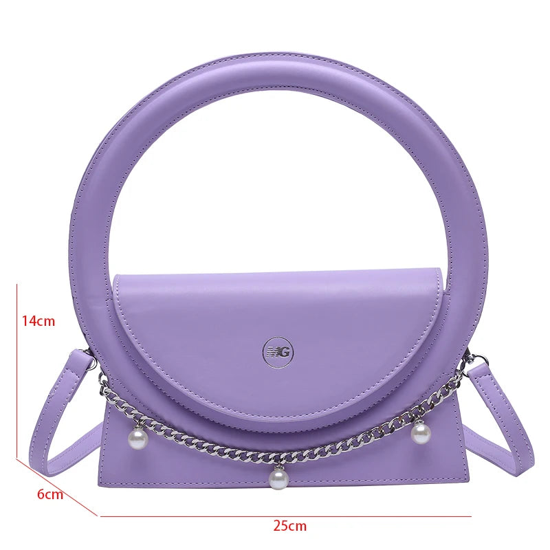 Women's Winter Tote Bag French Style Leather Shoulder Bag