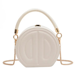 Round Portable Box Bag Crossbody Shoulder Bag for Women