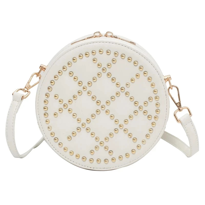 Round Shape Handbag PU Leather Crossbody Bags for Women Shoulder Bag