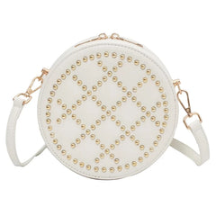 Round Shape Handbag PU Leather Crossbody Bags for Women Shoulder Bag