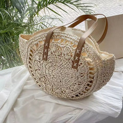 Vintage Straw Beach Bag Rattan Bohemian Summer Shoulder Bag