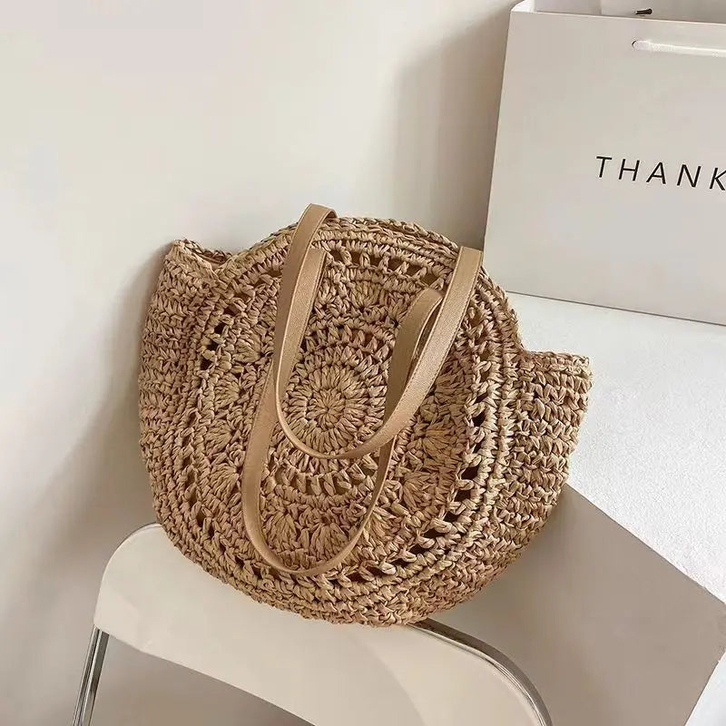 Vintage Straw Beach Bag Rattan Bohemian Summer Shoulder Bag