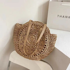 Vintage Straw Beach Bag Rattan Bohemian Summer Shoulder Bag
