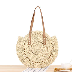 Vintage Straw Beach Bag Woven Rattan Bohemian Summer Vacation Casual Bags
