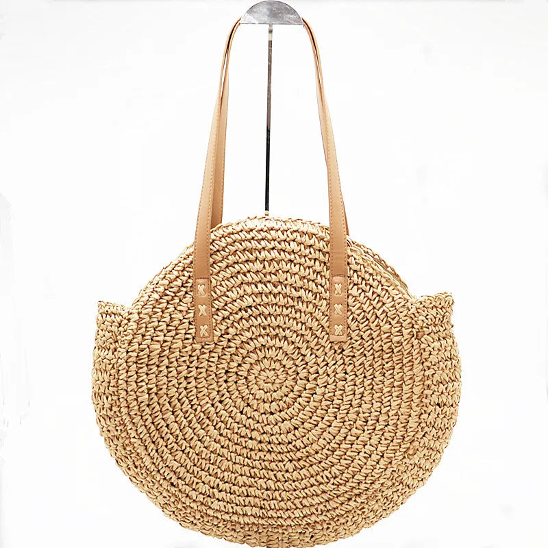 Round Straw Beach Bag Woven Bags For Women