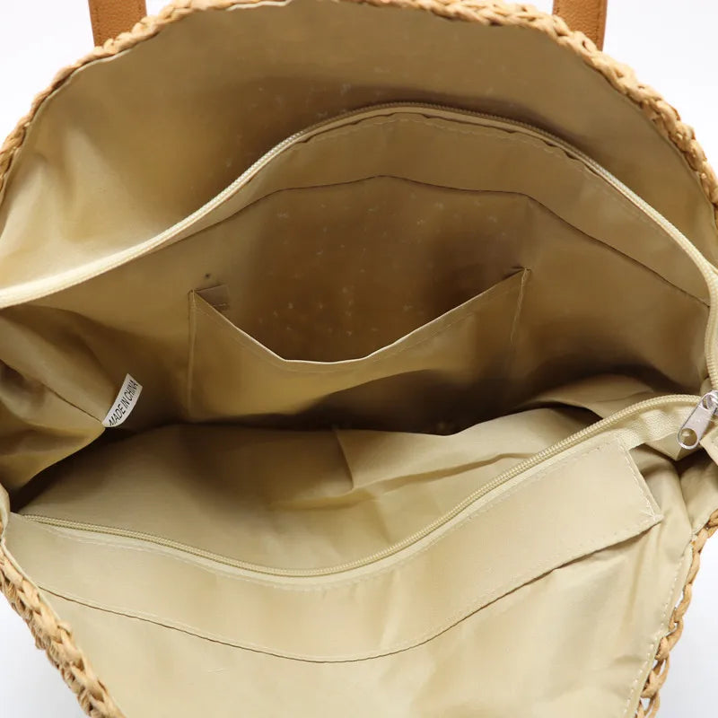 Round Straw Beach Bag Woven Bags For Women