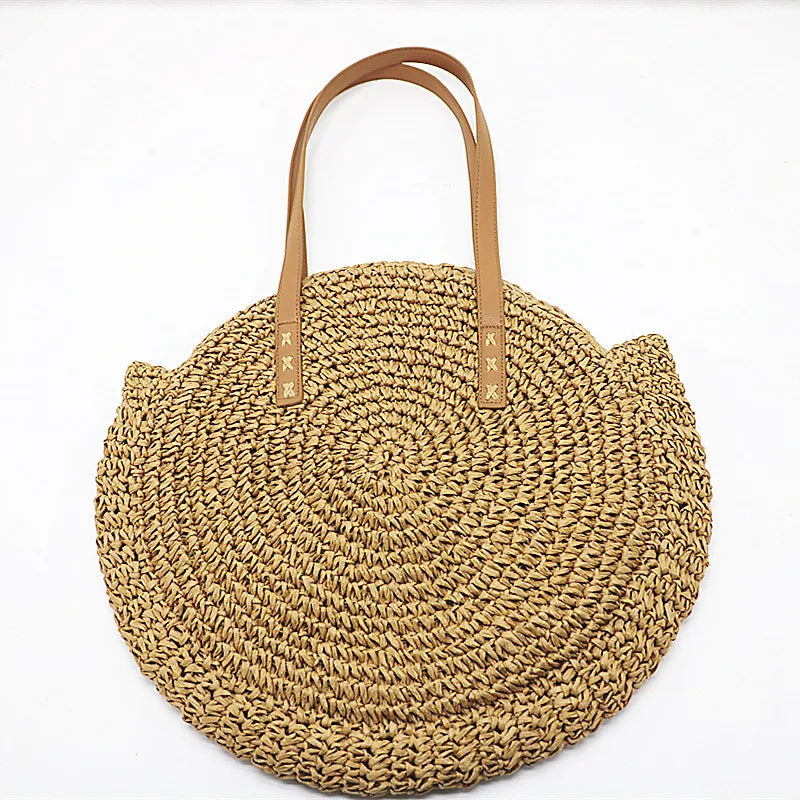 Round Straw Beach Bag Woven Bags For Women
